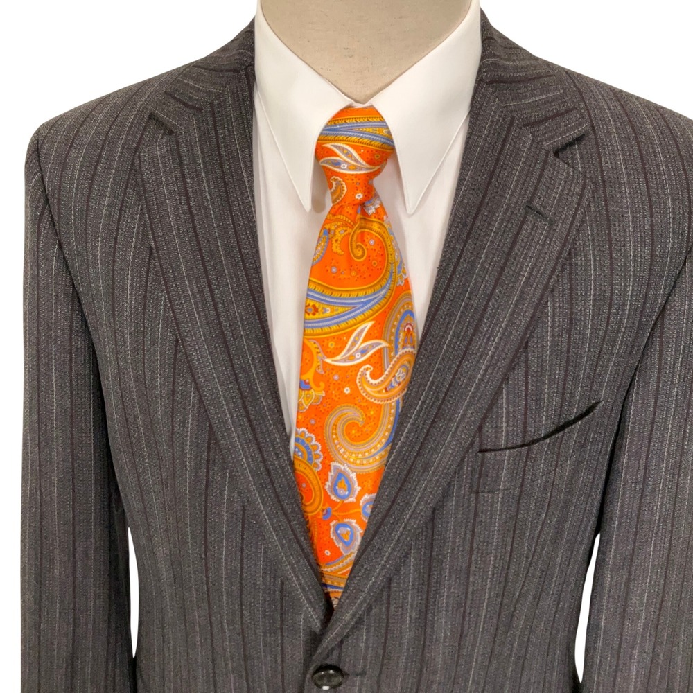 Hugo Boss Pasolini Blazer Mens 40R Gray Pinstripe Dapper Corporate 2-Button Wool
